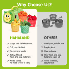 Load image into Gallery viewer, hahaland Montessori Toys for 1 Year Old - Color Sorting Fruits &amp; Veggies Sensory Baby Toys 6-12 Months, 17 PCS Plush Play Food with Caterpillar Storage Bag, Baby Stocking Stuffers First Learning Gifts
