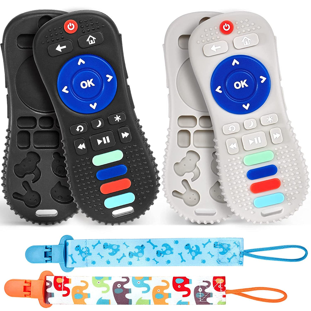 Remote Teething Toys for Babies 6-12 Months 2pcs