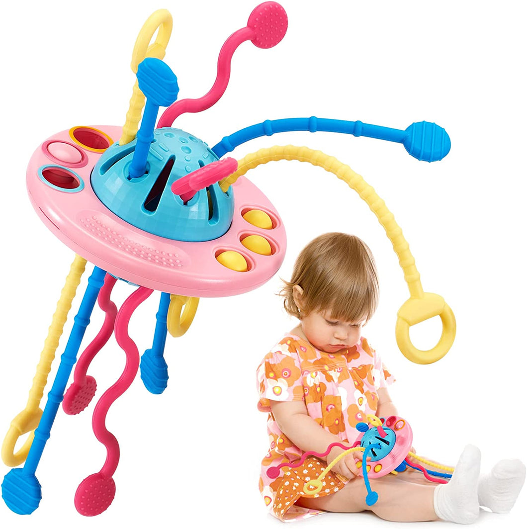 Montessori Toys for 1 Year Old Girl Silicone Pull String Baby Toys