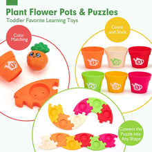 Laden Sie das Bild in den Galerie-Viewer, Color Sorting Toys for Toddlers 1-3 Puzzle N&#39; Plant Flower Pots 18pcs
