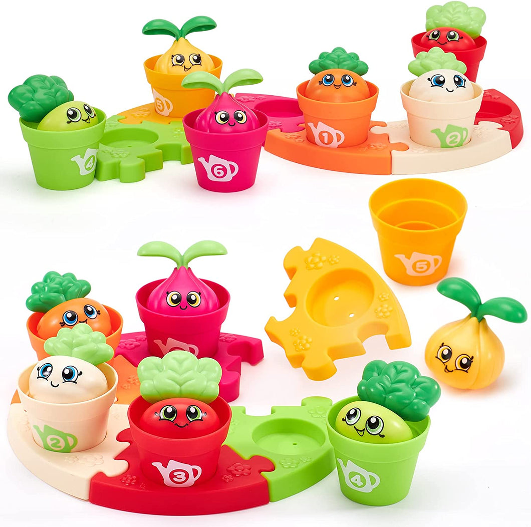 Color Sorting Toys for Toddlers 1-3 Puzzle N' Plant Flower Pots 18pcs