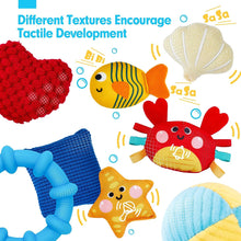 Load image into Gallery viewer, Squeaky Crinkle Rattle Mirror Baby Toys 0-6-12 Months
