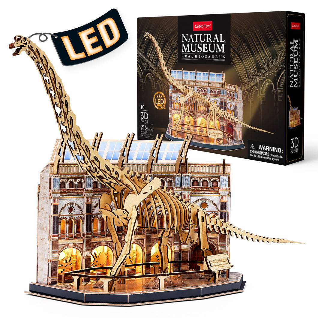 Cubicfun® 3D Puzzle LED Natural Museum Brachiosaurus Kit