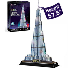 Cargar imagen en el visor de la Galería, Rompecabezas 3D LED Dubái Burj Khalifa 57.5&quot;H
