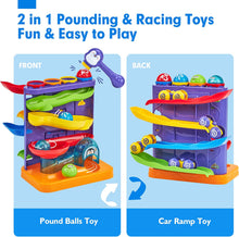 Laden Sie das Bild in den Galerie-Viewer, 2 in 1 Pound Balls Toy &amp; Car Ramp Race Track Toddler Toys
