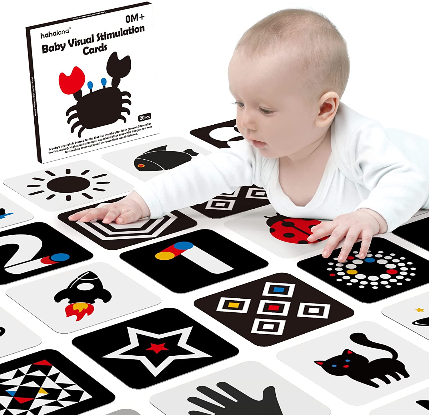  Flash Cards - Tarjetas de estimulación visual para bebés de  0-3-6-12-36 meses, 0-3 meses, juguetes para bebés recién nacidos, regalos  de 5.5 x 5.5 pulgadas, grandes para desarrollo sensorial, juego de