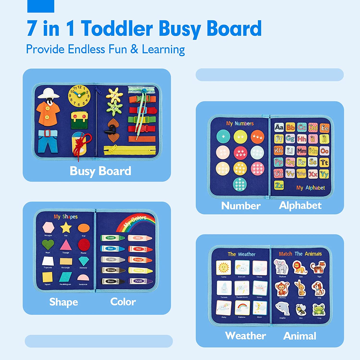 Hahaland Busy Board Jouet Licorne Montessori Pour Enfant 2 3 4 5