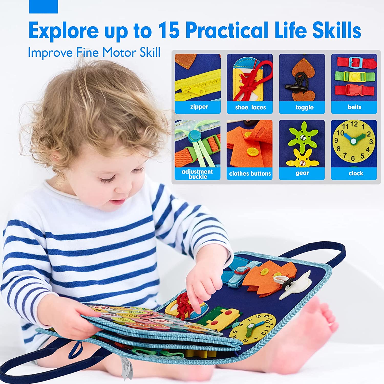 Hahaland Busy Board Jouet Licorne Montessori Pour Enfant 2 3 4 5 Ans, 5  Couches