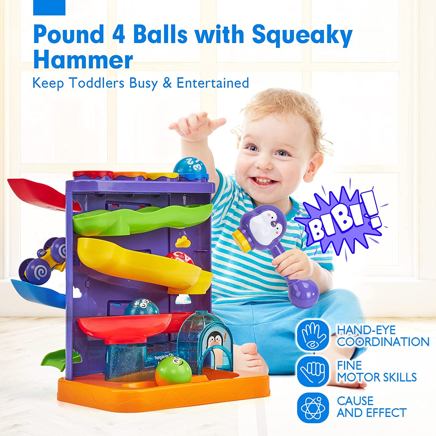 Pound Balls Car Ramp Race Track Toddler Toys – Hahaland