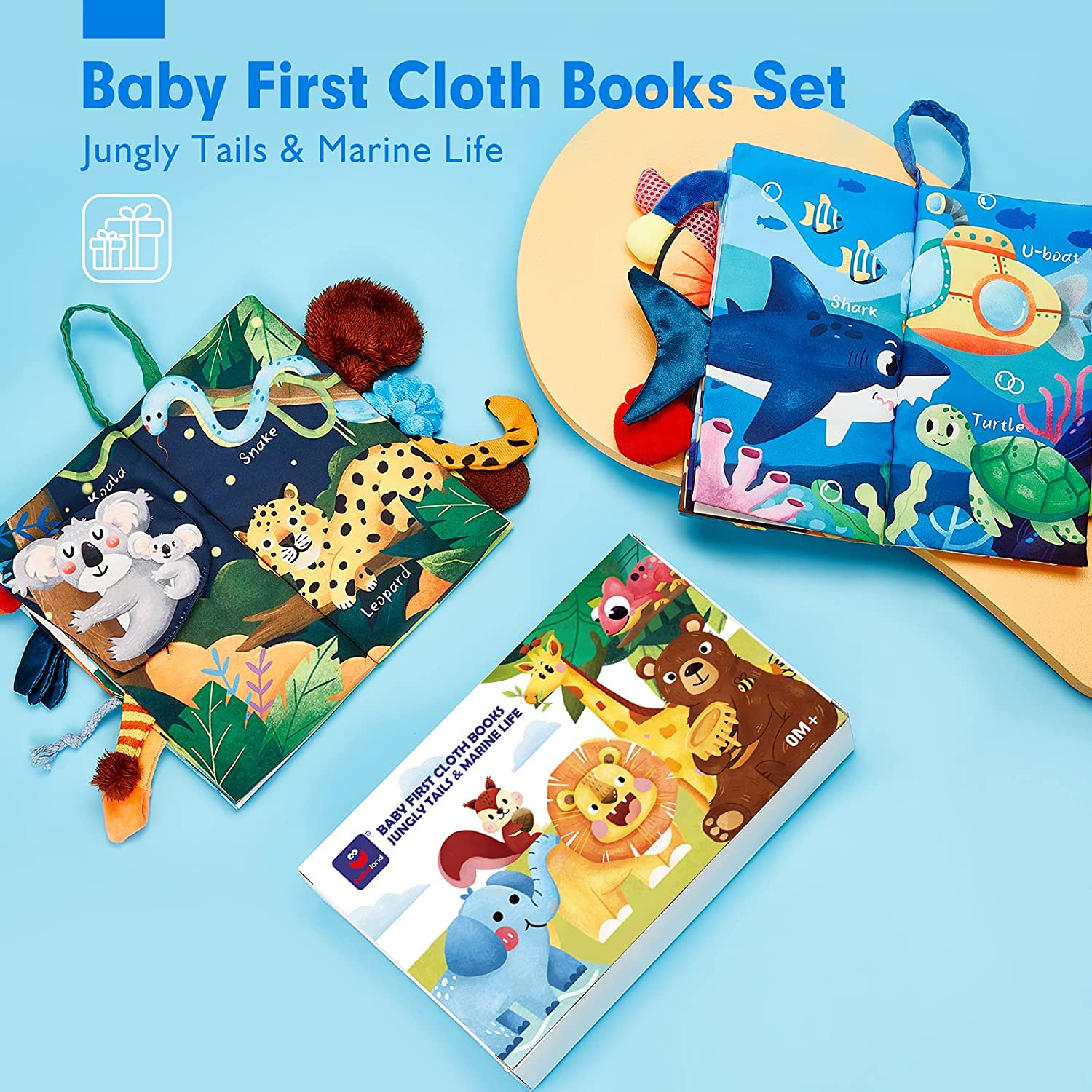 Libro per bambini, Libro per bambini morbido 0-6 mesi, libri di stoffa per  bambini, libro touch and feel crinkle per bambini, libro neonato per  bambinifarm