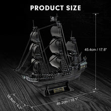 Cargar imagen en el visor de la Galería, 3D Puzzles Black Pirate Ship Model Kit - Hahaland
