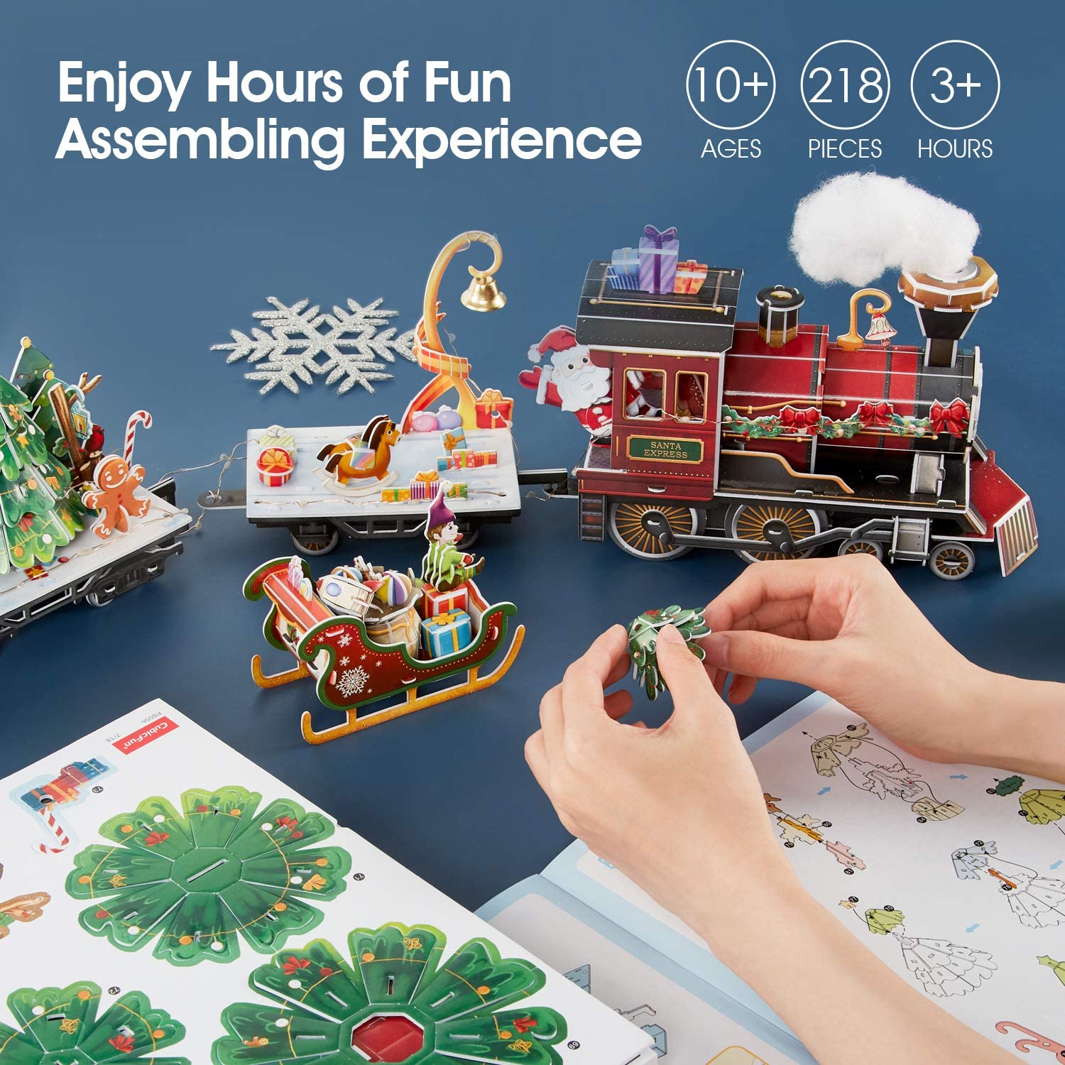 Purchases Christmas 3D train puzzle with LED lights