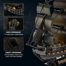 Load image into Gallery viewer, 3D Puzzles 26.6&quot; Moveable LED Pirate Ship - Hahaland
