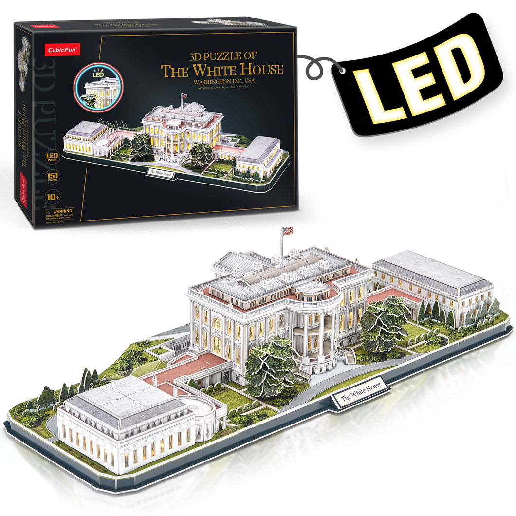Cubicfun® 3d Puzzles LED Rotatable White House
