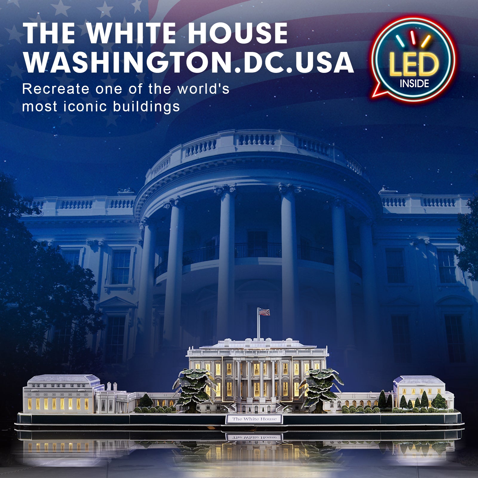 Cubicfun® 3d Puzzles LED Rotatable White House – Hahaland