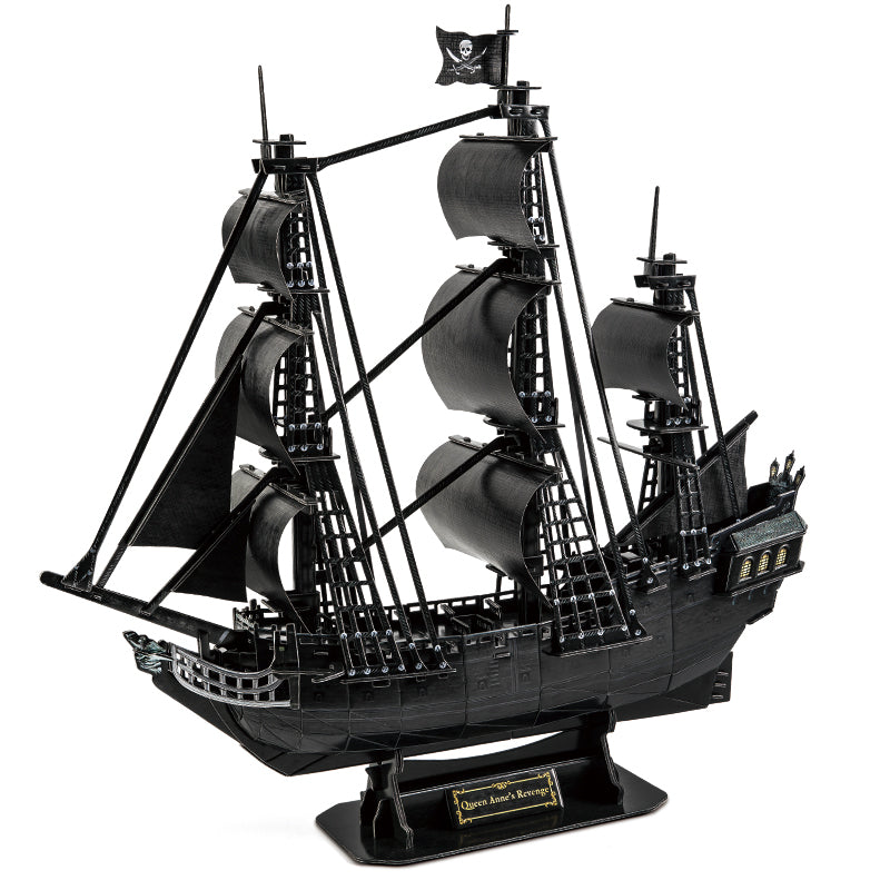 3D Puzzles Black Pirate Ship Model Kit - Hahaland